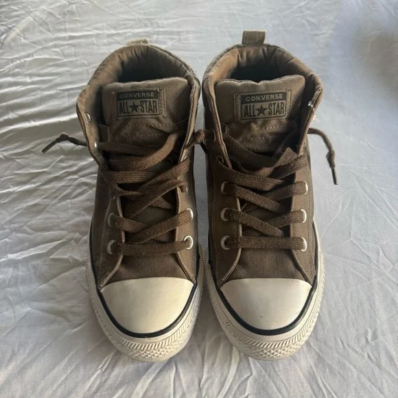 Converse High-Top Sneakers in Brown - Picture 1 of 5